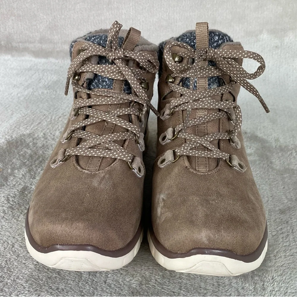 Skechers Cold Daze Boots‎ Womens Size 10 Brown Faux Fur Lined Ankle Hiking